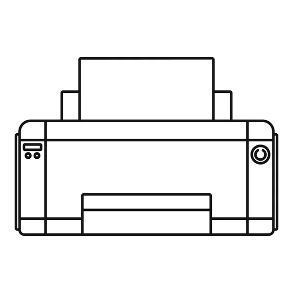 Pictogram van de printer van zwarte inkt, Kaderstijl — Stockvector