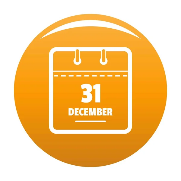 Kalender trettio första december ikonen vektor orange — Stock vektor