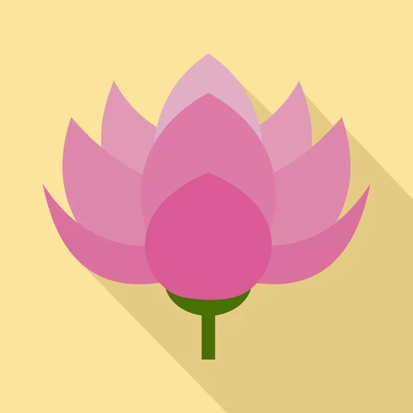 Icône de fleur de lotus, style plat — Image vectorielle