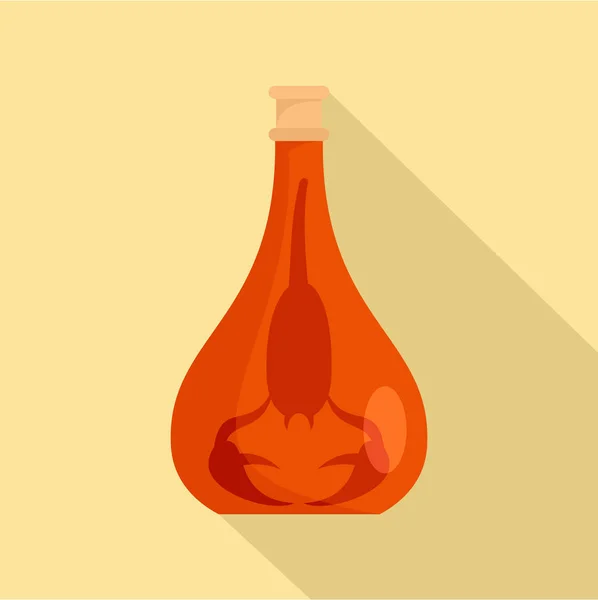 Escorpião no ícone de garrafa, estilo plano —  Vetores de Stock