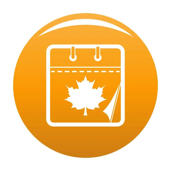 Calendar autumn icon vector orange — Stock Vector