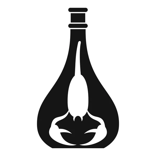 Икона бутылки скорпиона, простой стиль — стоковый вектор
