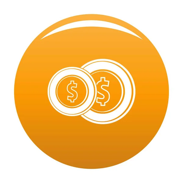 Coin icon vector orange — Stock Vector