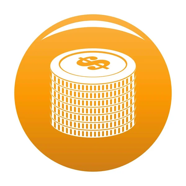 Investment coin icon vector orange — Stock Vector