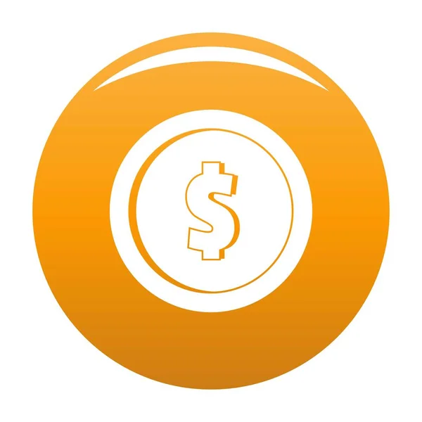 Design coin icon vector orange — Stock Vector