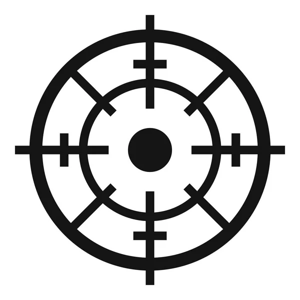 Námořní radar cílem ikona, jednoduchý styl — Stockový vektor
