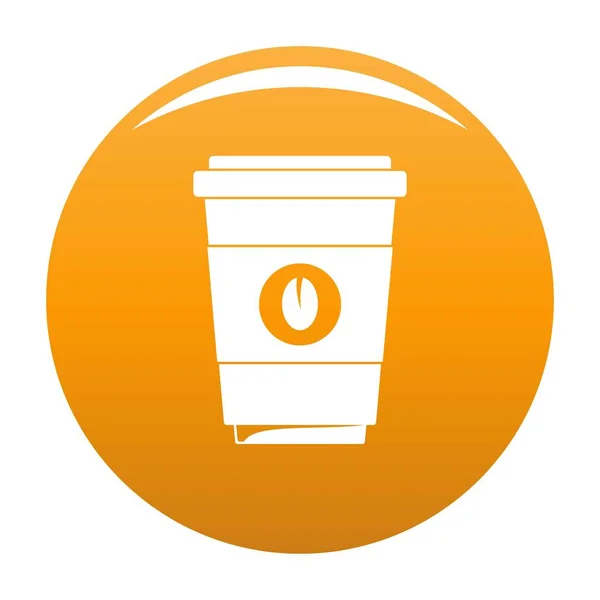 Kaffekopp plast ikonen vektor orange — Stock vektor
