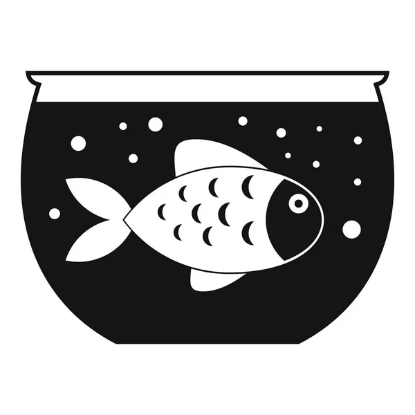 Ikon akuarium ikan, gaya sederhana - Stok Vektor