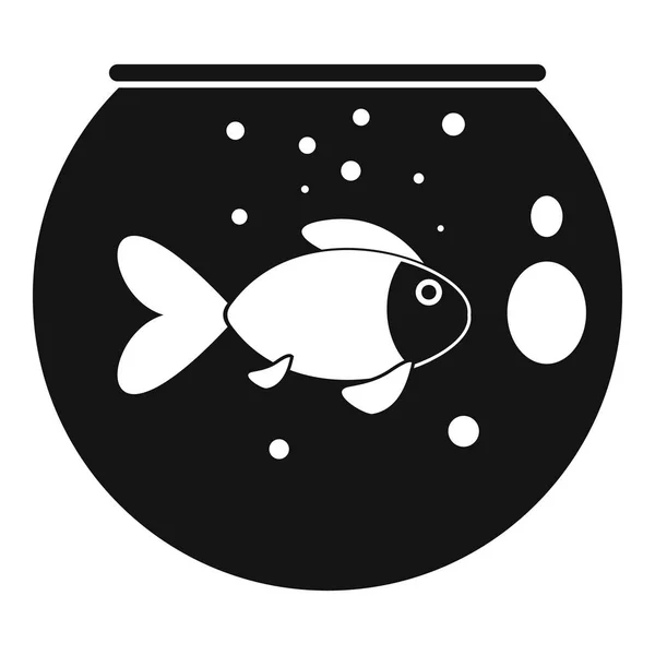 Fisch rundes Aquarium Symbol, einfacher Stil — Stockvektor