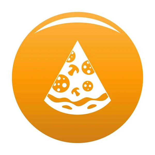 Pizza icono de la rebanada vector naranja — Vector de stock