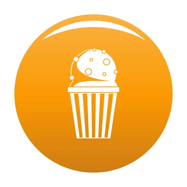 Popcorn icône vecteur orange — Image vectorielle