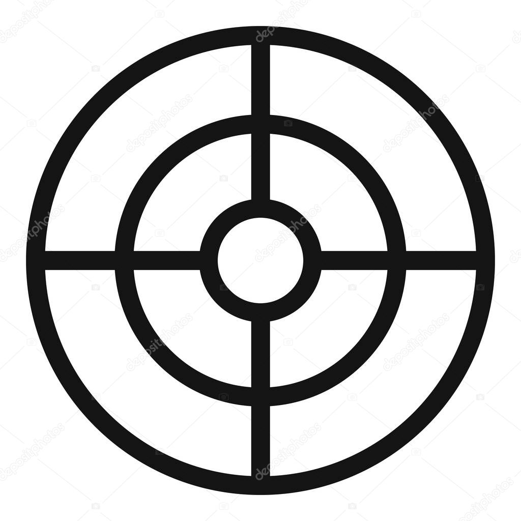 Futuristic aim scope icon, simple style