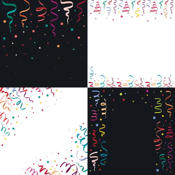 蛇形卷带横幅概念集, 平面风格 — 图库矢量图片