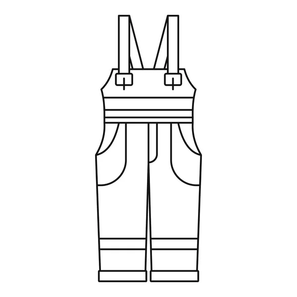 Icône costume ouvrier, style contour — Image vectorielle