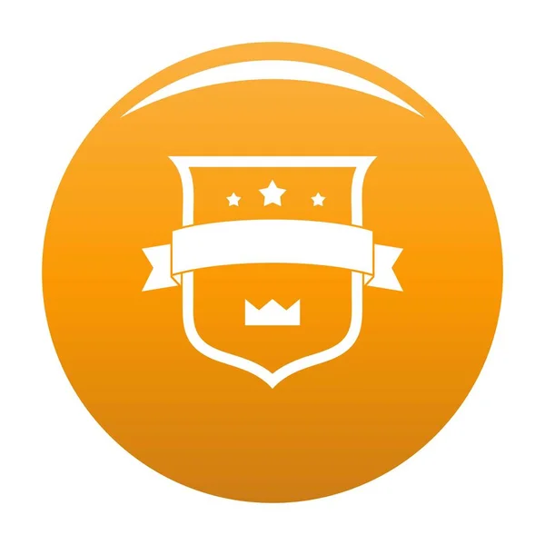 Insignia corona icono vector naranja — Vector de stock