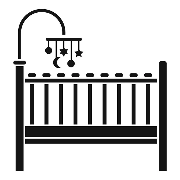 Babybett-Ikone, einfacher Stil — Stockvektor