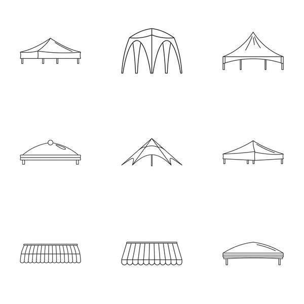 Conjunto de ícones Sunshade, estilo esboço — Vetor de Stock