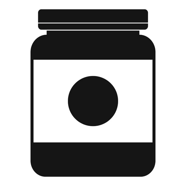 Icono del frasco de mantequilla, estilo simple — Vector de stock