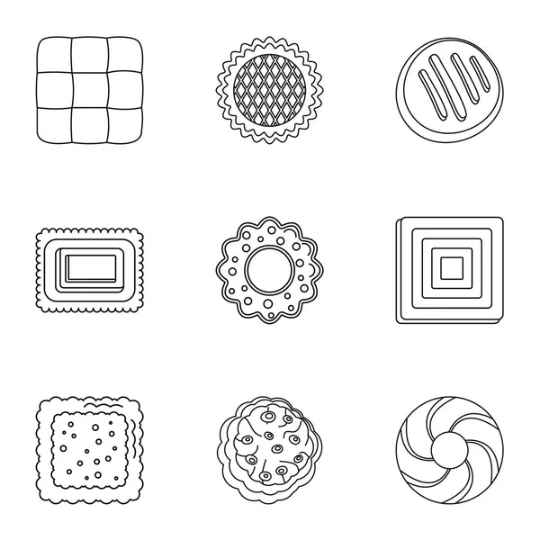 Conjunto de ícones de pão, estilo esboço — Vetor de Stock