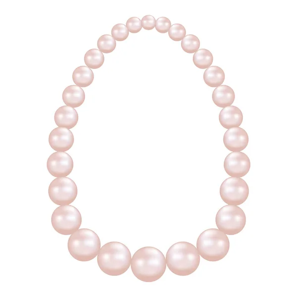 Collar de perlas maqueta, estilo realista — Archivo Imágenes Vectoriales