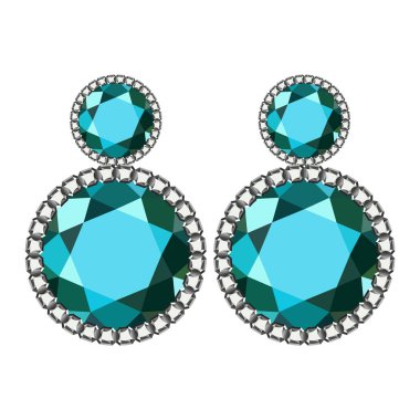 Apatite earrings mockup, realistic style clipart