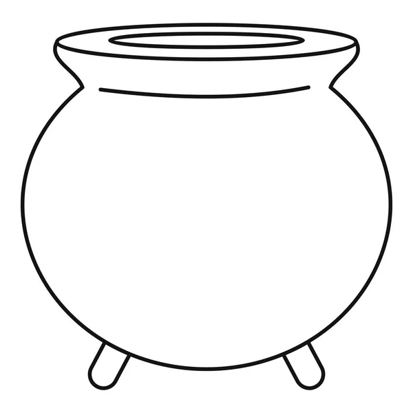 Retro cauldron icon, outline style — Stock Vector