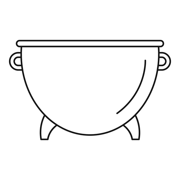 Кухонный котел икона, набросок стиля — стоковый вектор