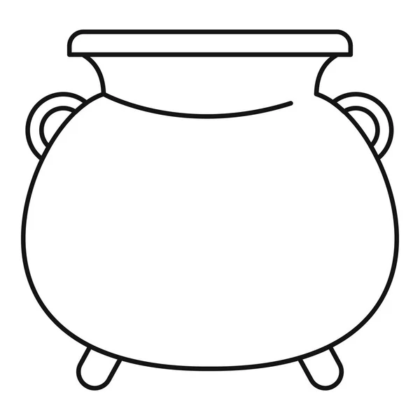 Icono de olla de caldero, estilo de contorno — Archivo Imágenes Vectoriales