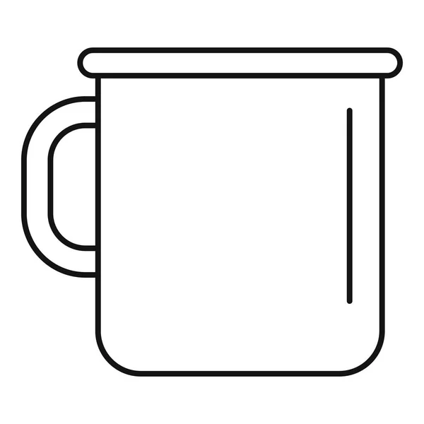 Metal cup icon, outline style — Stock Vector