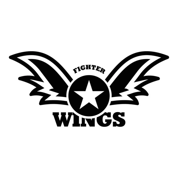 Wings star fighter logo, eenvoudige stijl — Stockvector