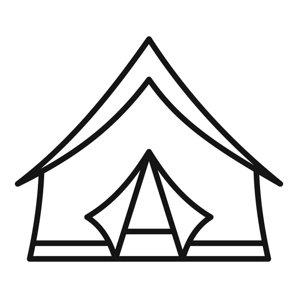 Иконка палатки лагеря, набросок стиля — стоковый вектор