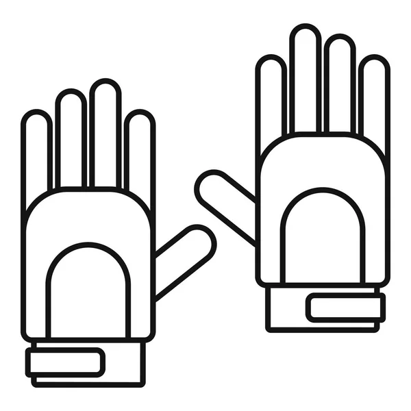 Gants de camp icône, style contour — Image vectorielle