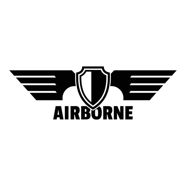 Airborne vleugels logo, eenvoudige stijl — Stockvector