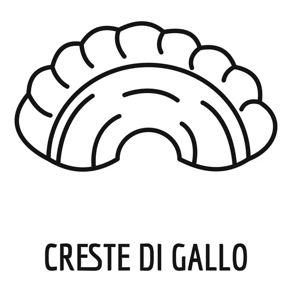 Ícone de Creste di gallo, estilo esboço — Vetor de Stock