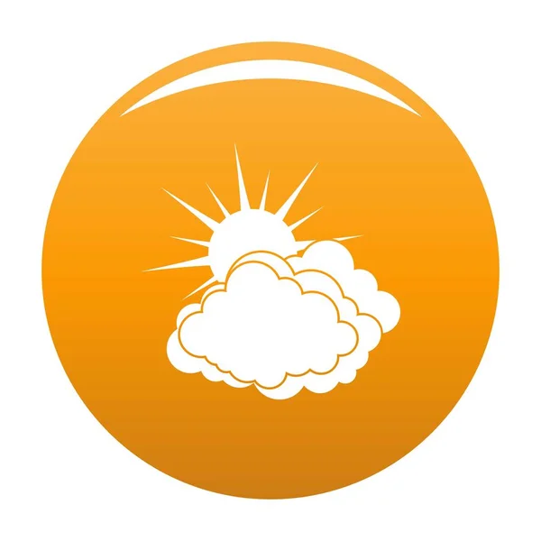Блакитне хмарне сонце значок Векторний оранжевий — стоковий вектор