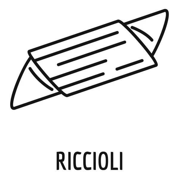 Ref. Riccioli pasta icon, outline style — стоковый вектор