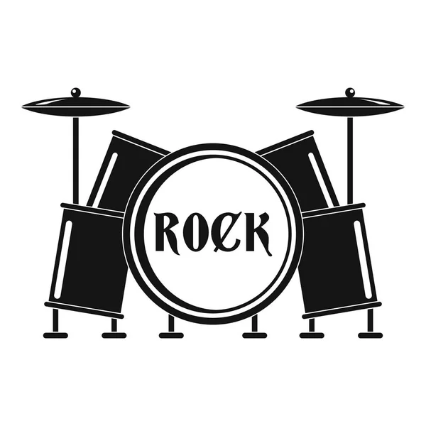 Ícone de bateria de rock, estilo simples —  Vetores de Stock