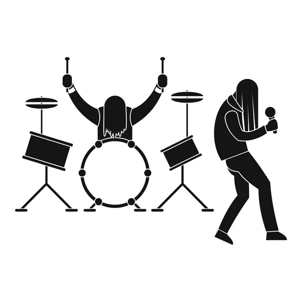 Rock band ikon, enkel stil — Stock vektor