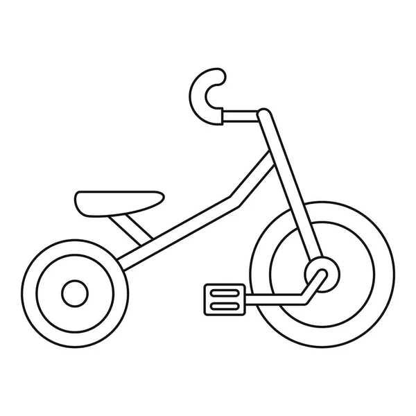 Kid tricycle icon, outline style — Stock Vector