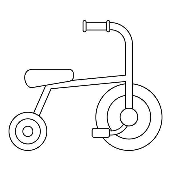 小さな三輪車アイコン、アウトラインのスタイル — ストックベクタ
