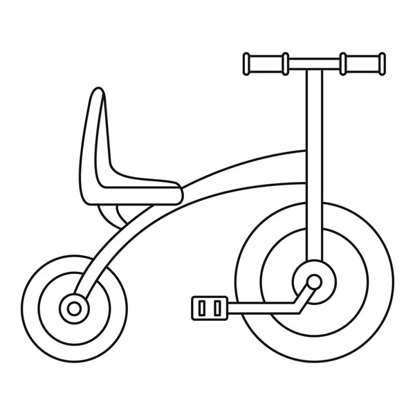 Tricycle icon, outline style — Stock Vector