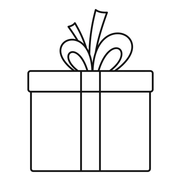 Icono de caja de regalo, estilo de esquema — Vector de stock