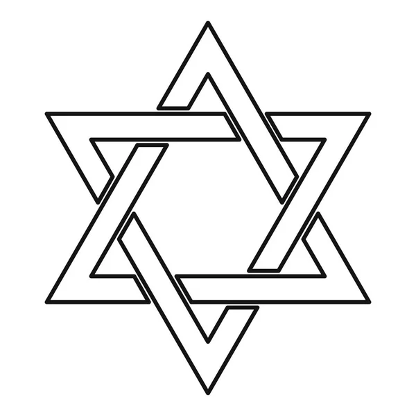 Icono de estrella de David, estilo de esquema — Archivo Imágenes Vectoriales