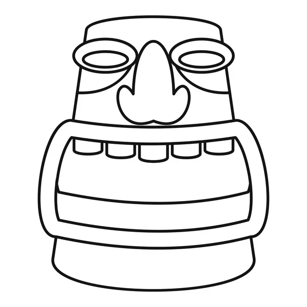 Icono de ídolo azteca, estilo de esquema — Vector de stock