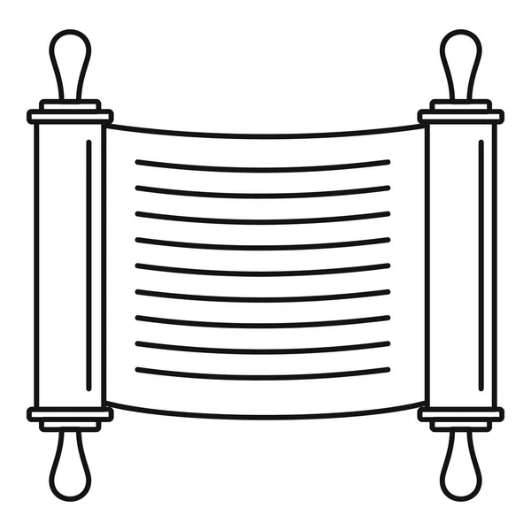 Torah scroll icon, outline style — Stock Vector