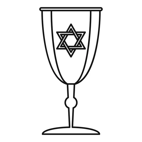 Judaism cup icon, outline style — Stock Vector