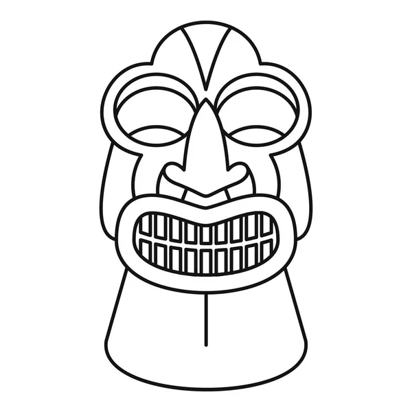 Tiki idol icon, outline style — Stock Vector