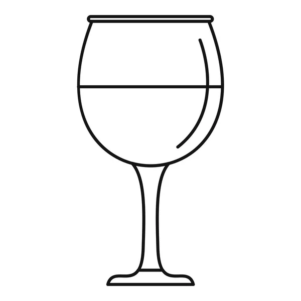 ワイングラスのアイコン、アウトラインスタイル — ストックベクタ