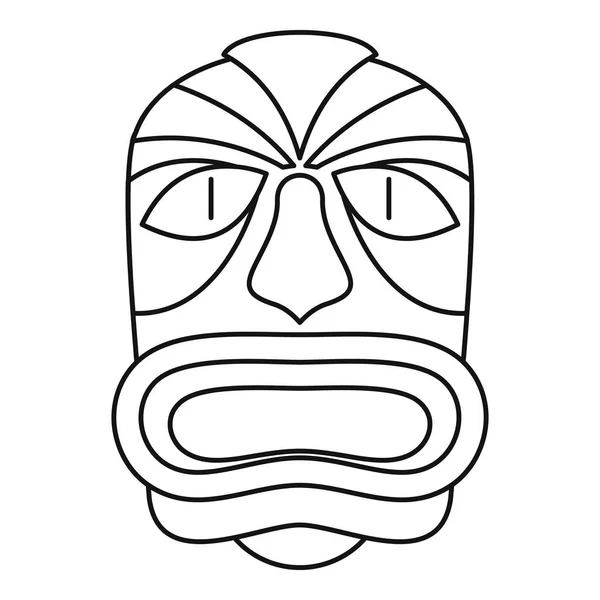 Icono de ídolo de madera azteca, estilo de esquema — Vector de stock