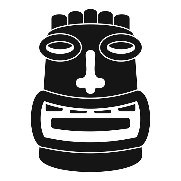 Ícone do rosto ídolo Havaí, estilo simples — Vetor de Stock